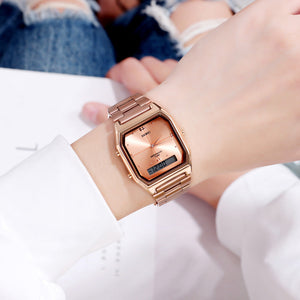 Skmei - 2258 - Dual Time Watch - RoseGold image 3