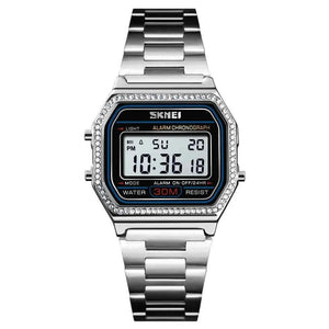 SKMEI 1474 Women Digital Stainless Steel Elegant Watch - Silver
