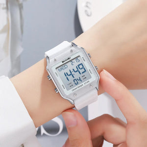 Skmei - 2526 - Women Digital Watch Original Silicone Strap - silver/white image 3