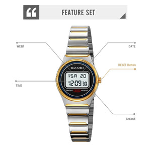Skmei – 2338 – Women Digital Display Watch – Silver / Gold image 7