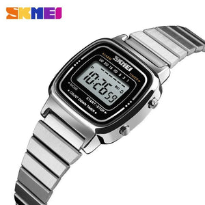 Skmei - 1901 - Women Minimal Square Watch - Silver-Steel image 1