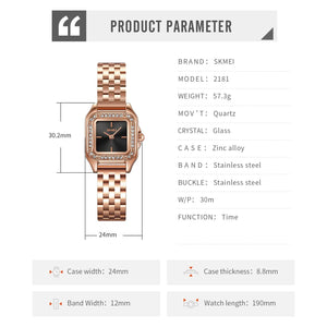 Skmei - 2181 - Women Stainless Steel Watch - RoseGold image 6