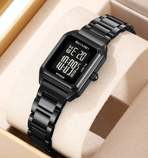 SKMEI - 2493 - Women Digital Stainless Steel Watch - black/black image 0