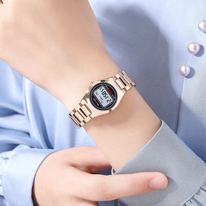 SKMEI - 2334 - Women Digital Stainless Steel Watch - rose gold image 2