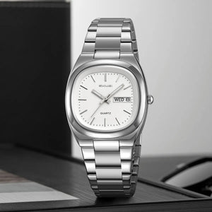 SKMEI 2420 Unisex Analog Quartz Day-Date Watch - silver/white image 1