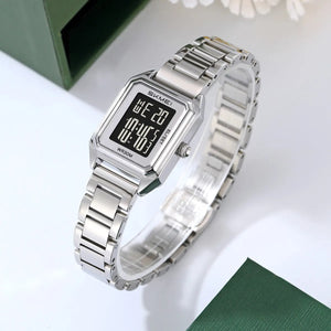 SKMEI - 2493 - Women Digital Stainless Steel Watch - silver/black image 1
