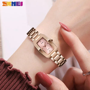 SKMEI - 1400 - Women Stainless Steel Rectangle Dial Elegant Watch - rose gold image 0