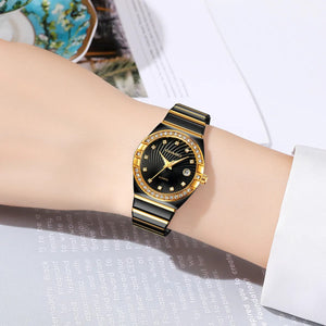 Skmei - 2342 - Women Stainless Steel Quartz - black/gold image 3
