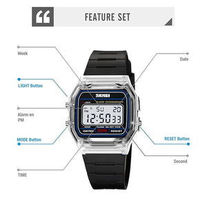 Skmei - 2056 - Women Neon Clear Digital Watch - White/Black image 3