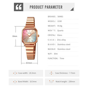 SKMEI - 2190 - Women Waterproof Luxury Stainless Steel - rose gold image 6