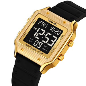 Skmei - 2526 - Women Digital Watch Original Silicone Strap - Black Gold image 0