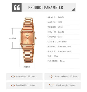 Skmei - 2237 - Women Stainless Steel Quartz - rose gold image 4