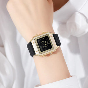 Skmei - 2526 - Women Digital Watch Original Silicone Strap - Black Gold image 2