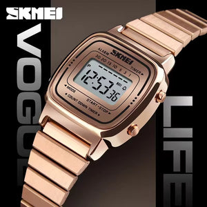 Skmei - 1901 - Women Minimal Square Watch - RoseGold-Steel image 1