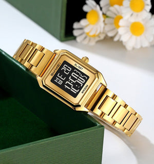 SKMEI - 2493 - Women Digital Stainless Steel Watch - gold/black image 0
