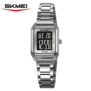 SKMEI - 2493 - Women Digital Stainless Steel Watch - silver/black image 2