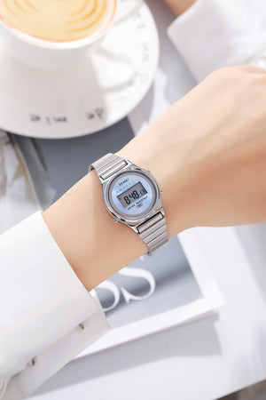 SKMEI - 2521 - Women Digital Stainless Steel Watch - silver/blue image 1
