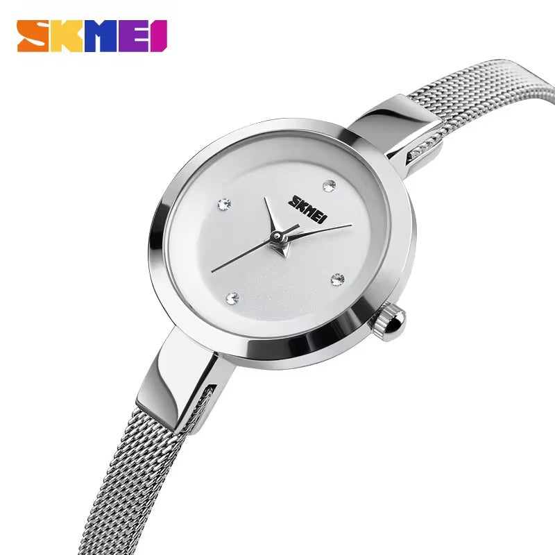 SKMEI 1390 Women Elegant Quartz Watch - Silver