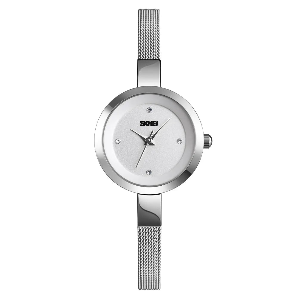 SKMEI 1390 Women Elegant Quartz Watch - Silver