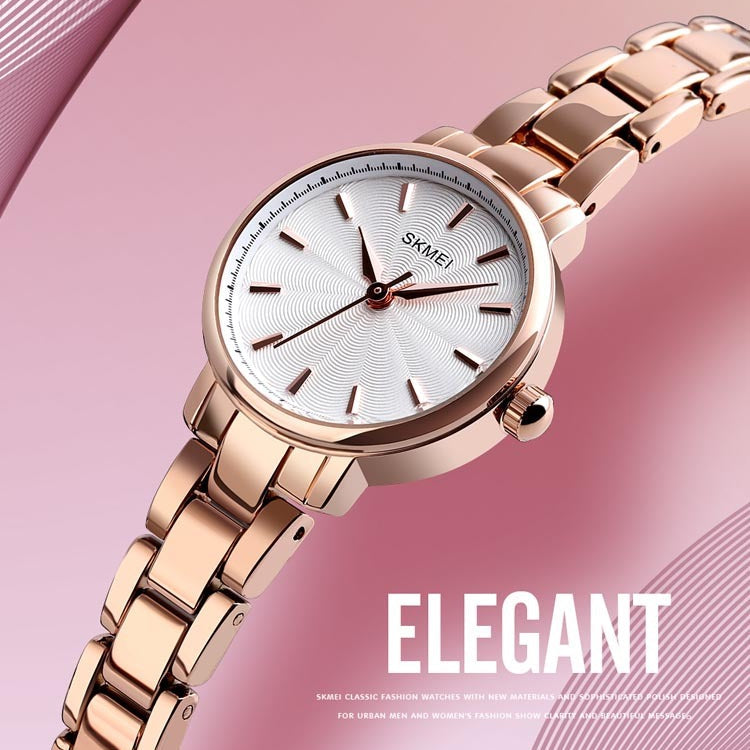SKMEI 1410 Women Elegant Quartz Watch - RoseGold