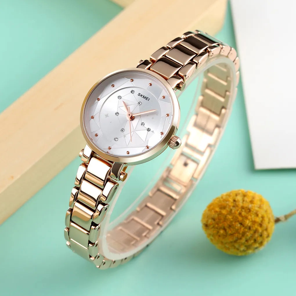 SKMEI 1411 Women Elegant Quartz Watch - RoseGold