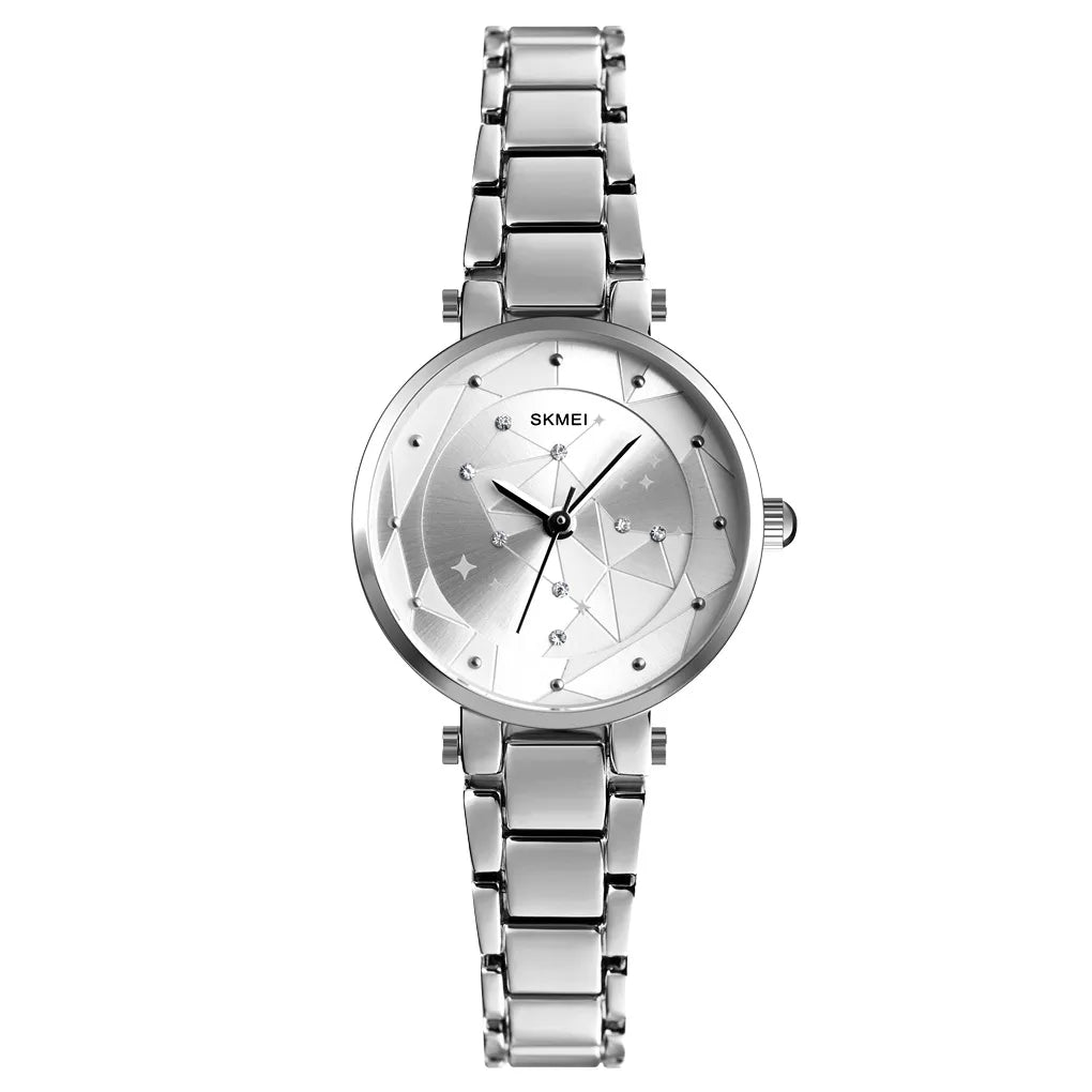 SKMEI 1411 Women Elegant Quartz Watch - Silver