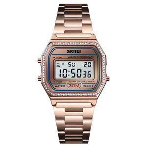 SKMEI 1474 Women Digital Stainless Steel Elegant Watch - RoseGold