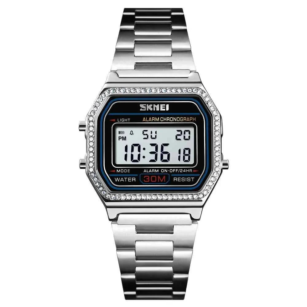 SKMEI 1474 Women Digital Stainless Steel Elegant Watch - Silver