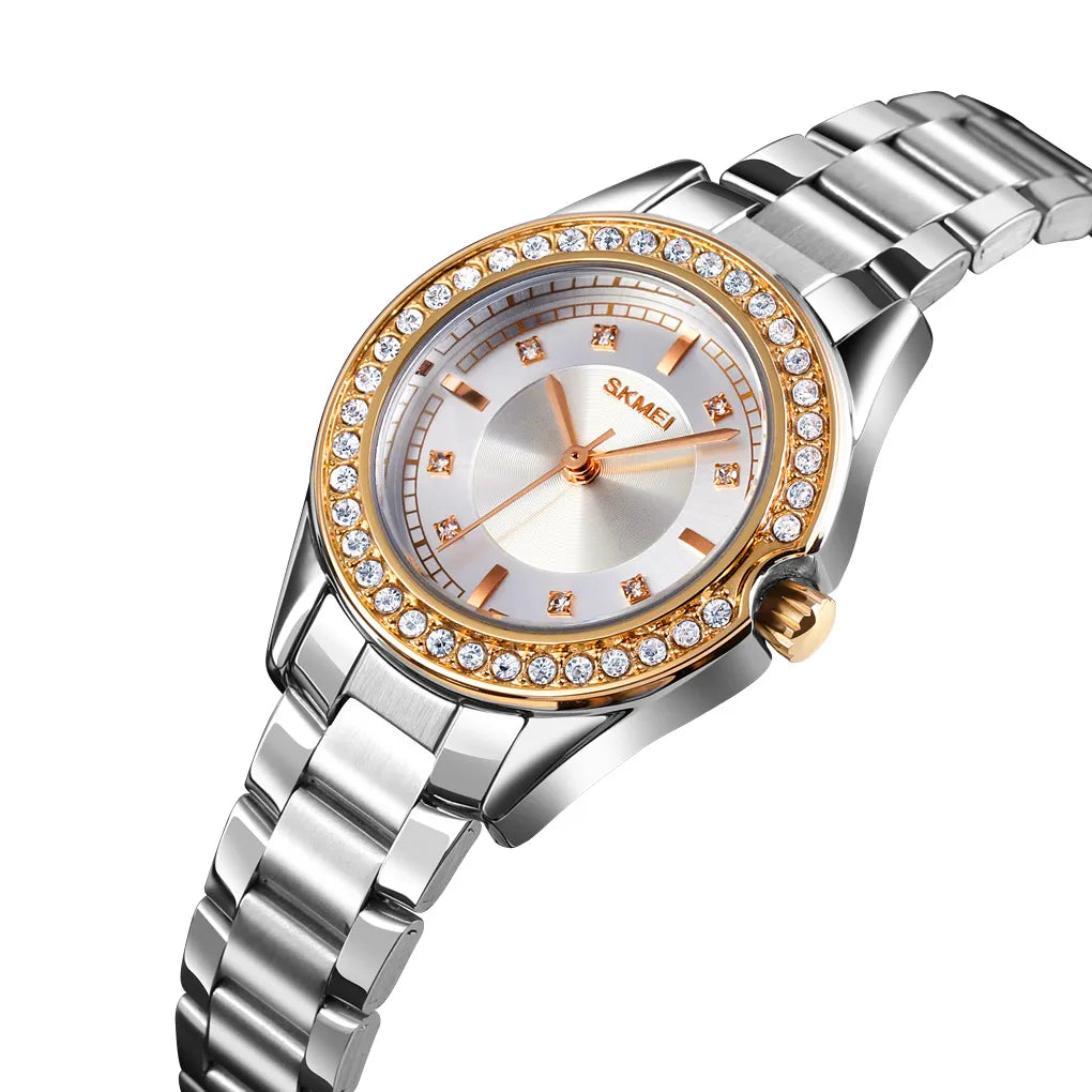 SKMEI 1534 Women Elegant Quartz Stainless Steel Watch - gold/silver