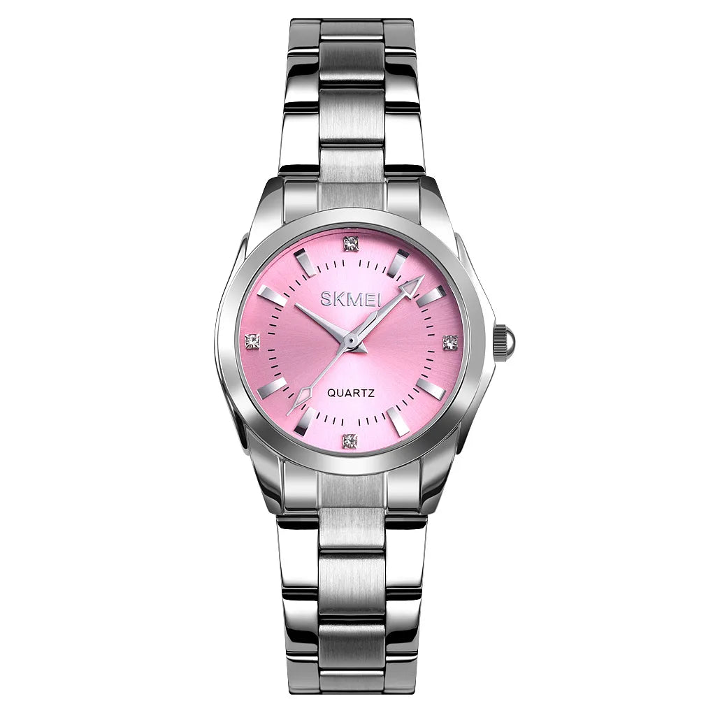 SKMEI 1620 Women Elegant Quartz Watch - Silver/Pink