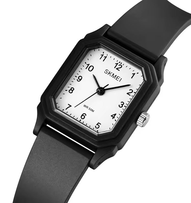 SKMEI 1651 Women Minimalist Quartz Watch - Black/White