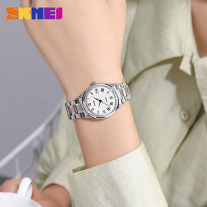 SKMEI - 2178 - Women Stainless Steel High Quality Luxury Watch - Silver image 3