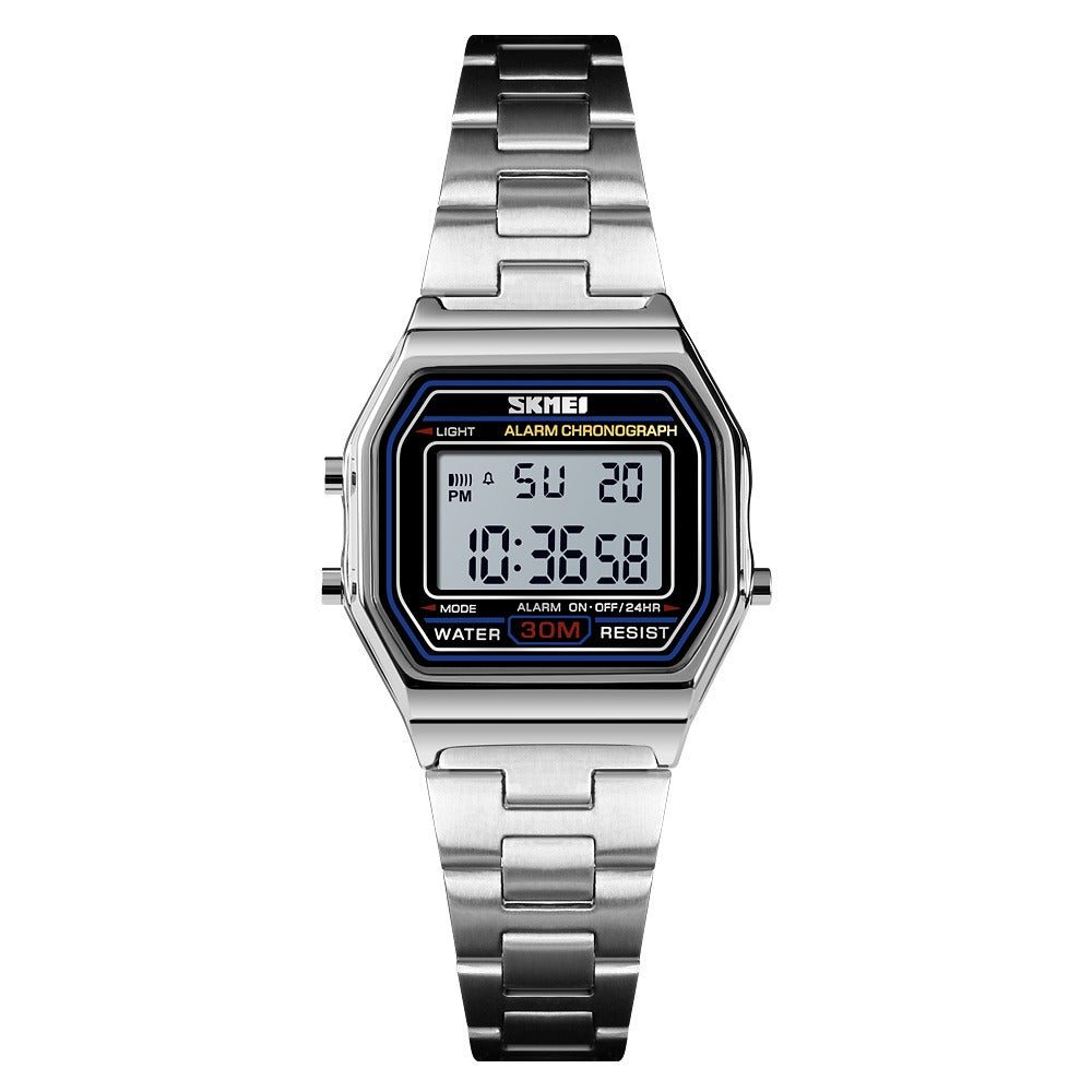 Skmei 1415 - Women Digital Stainless Steel Water Resistant - silver image 1