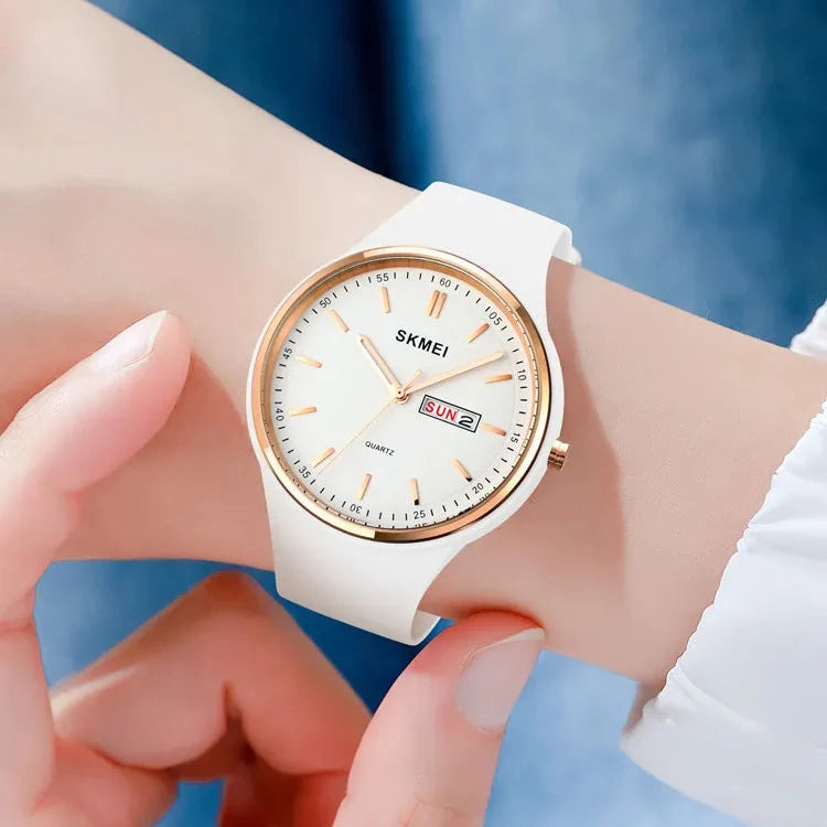 SKMEI 1747 Classic Quartz Watch - White