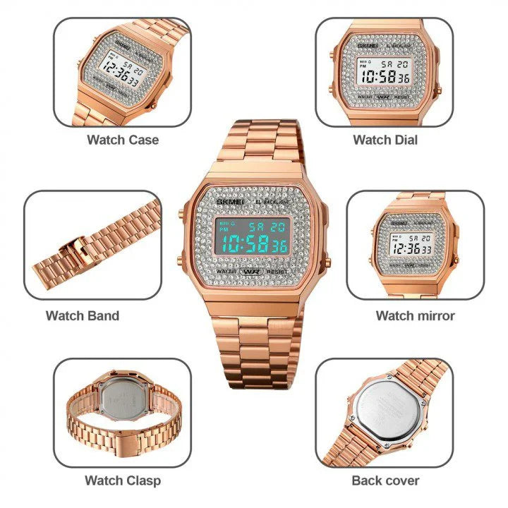 Skmei - 1808 - Digital Women Watch - RoseGold image 4