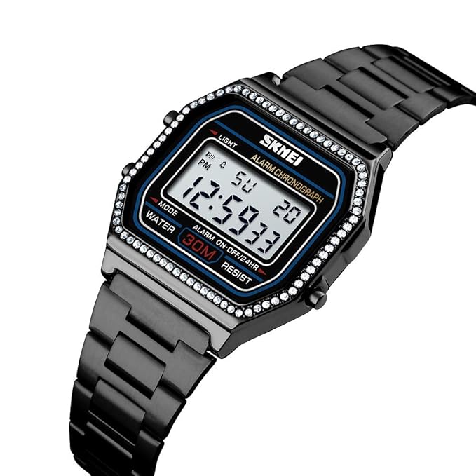 Skmei - 1474 - Digital Women Watch - Black image 2