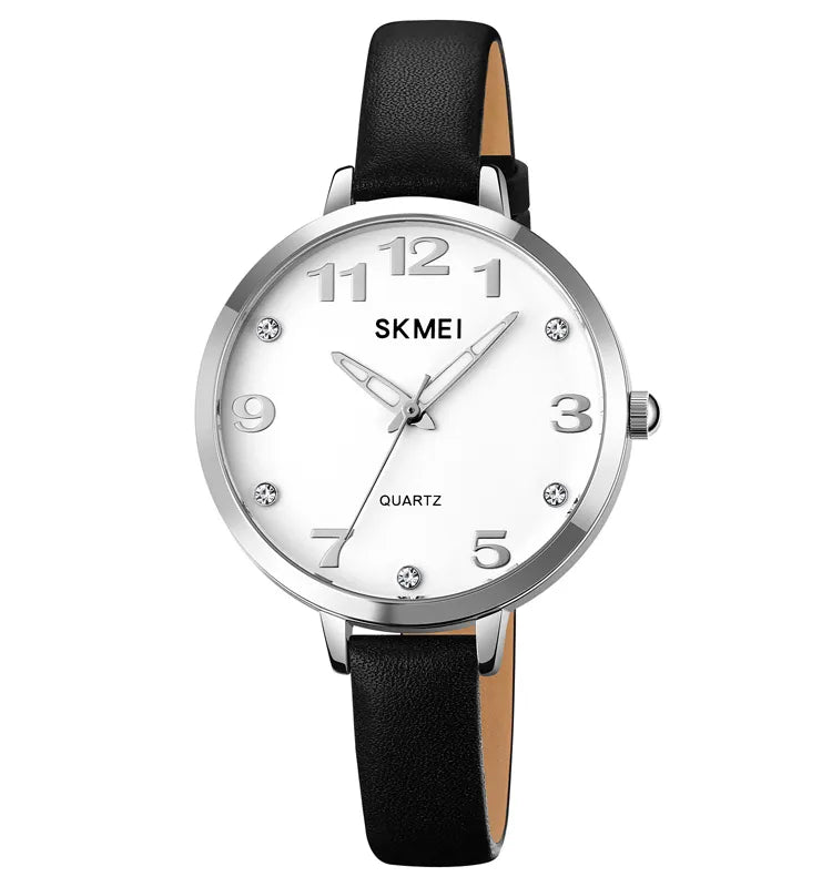 SKMEI 2028 Women Elegant Ladies Quartz Watch - Silver/Black