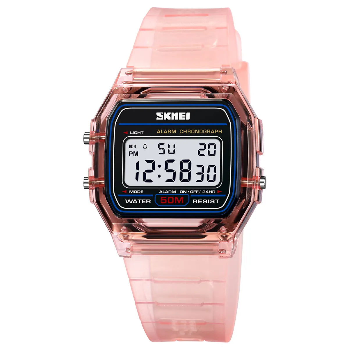 SKMEI 2056 Women Neon Clear Digital Watch - Pink