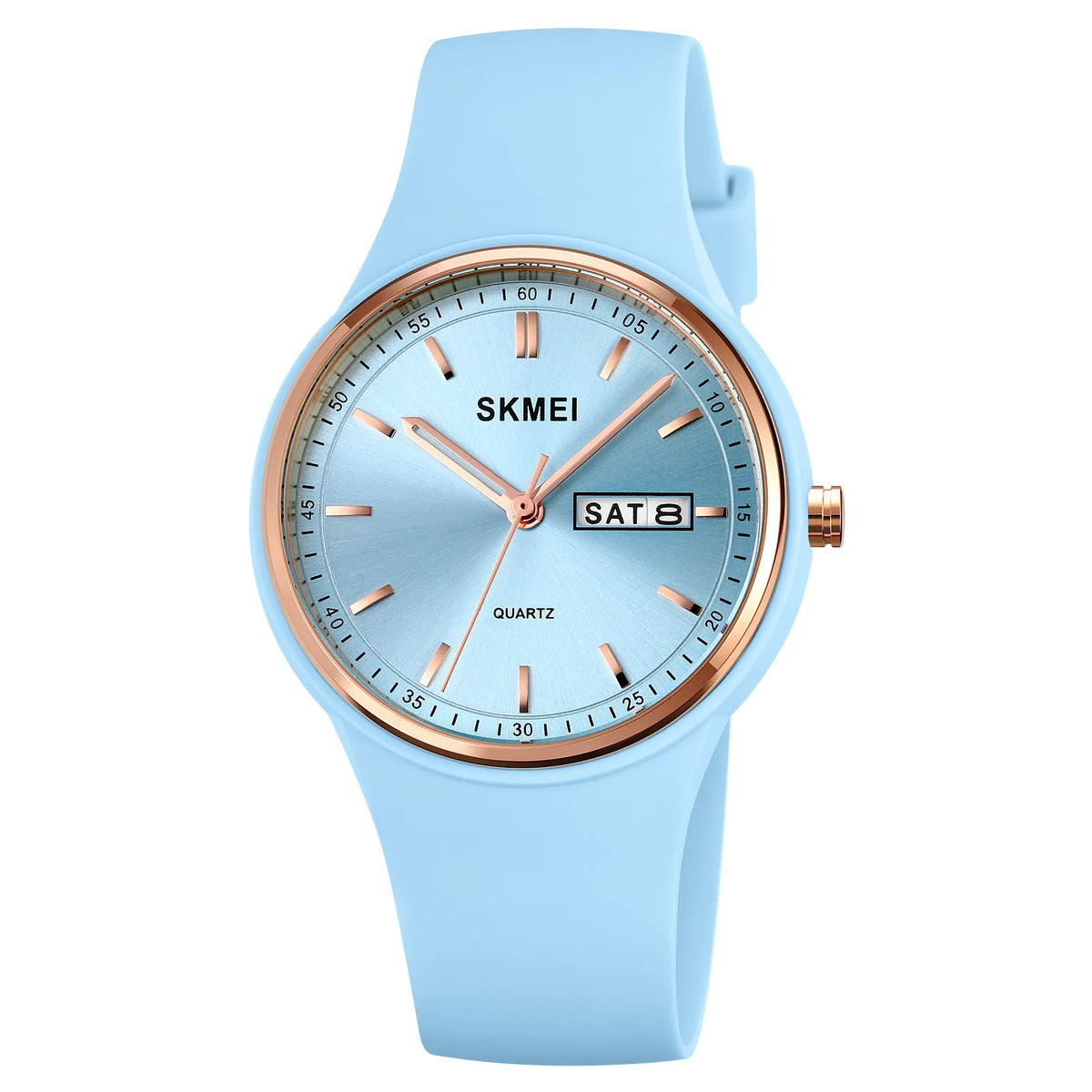 SKMEI 2057 Elegant Day & Date Quartz Watch - LightBlue