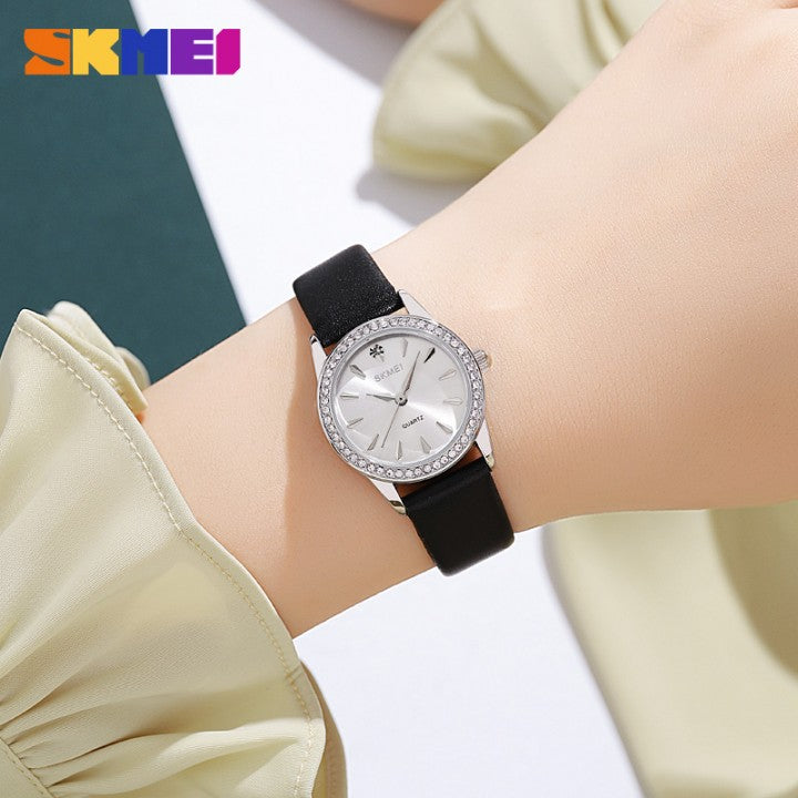 SKMEI 2086 Elegant Crystal Ladies Watch - Silver/Silver