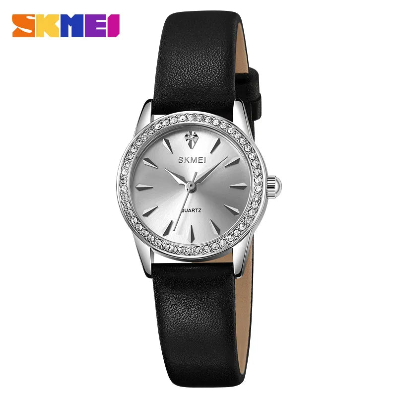 SKMEI 2086 Elegant Crystal Ladies Watch - Silver/Silver