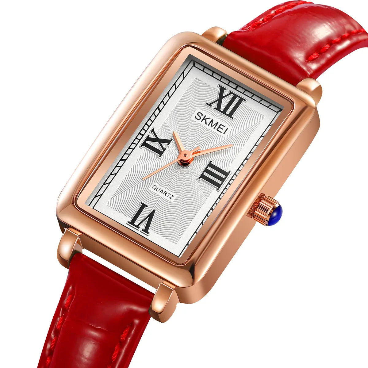 SKMEI 2171 Classic Rectangular Ladies Watch - Rosegold/Red