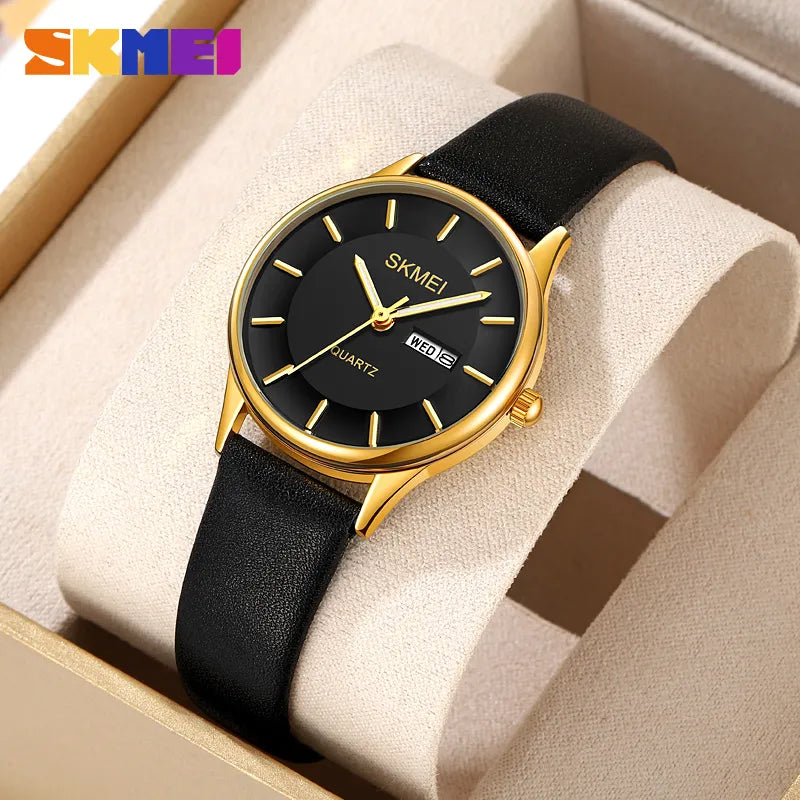 SKMEI 2251 Women Elegant Slim Watch - Gold/Black