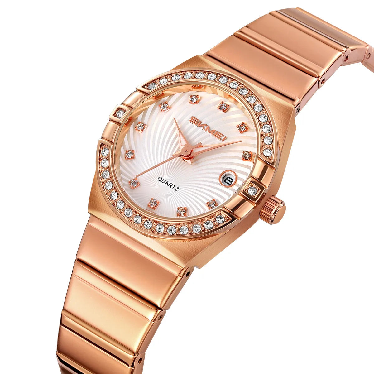 SKMEI 2342 Women Elegant Ladies Crystal Watch - RoseGold