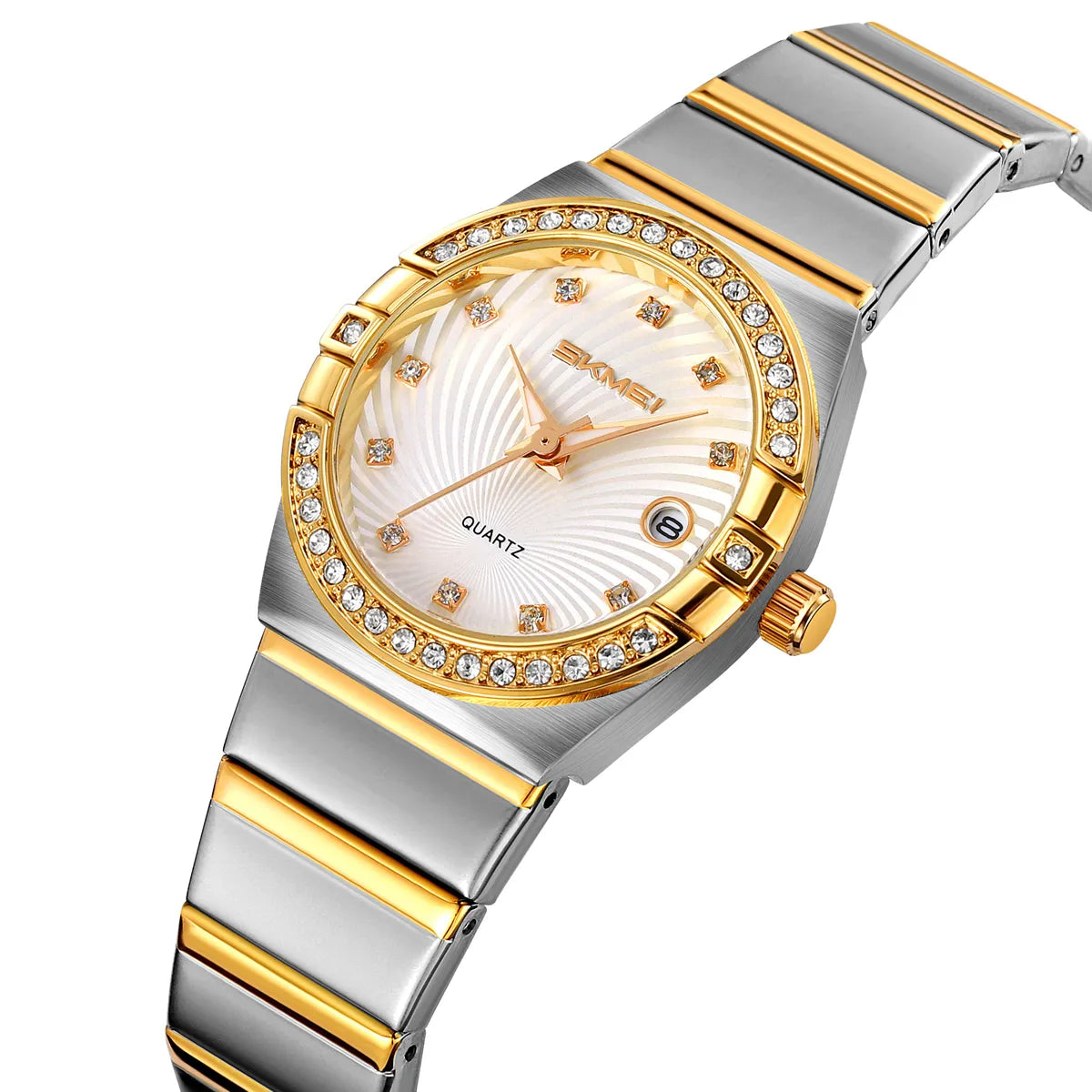 SKMEI 2342 Women Elegant Ladies Crystal Watch - Silver/Gold