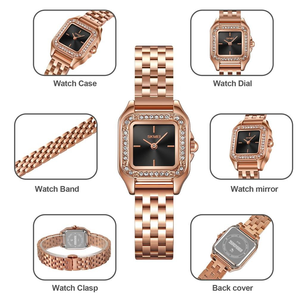 Skmei - 2181 - Women Stainless Steel Watch - RoseGold image 4