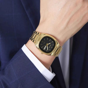 SKMEI 2420 Unisex Analog Quartz Day-Date Watch - Gold/Black