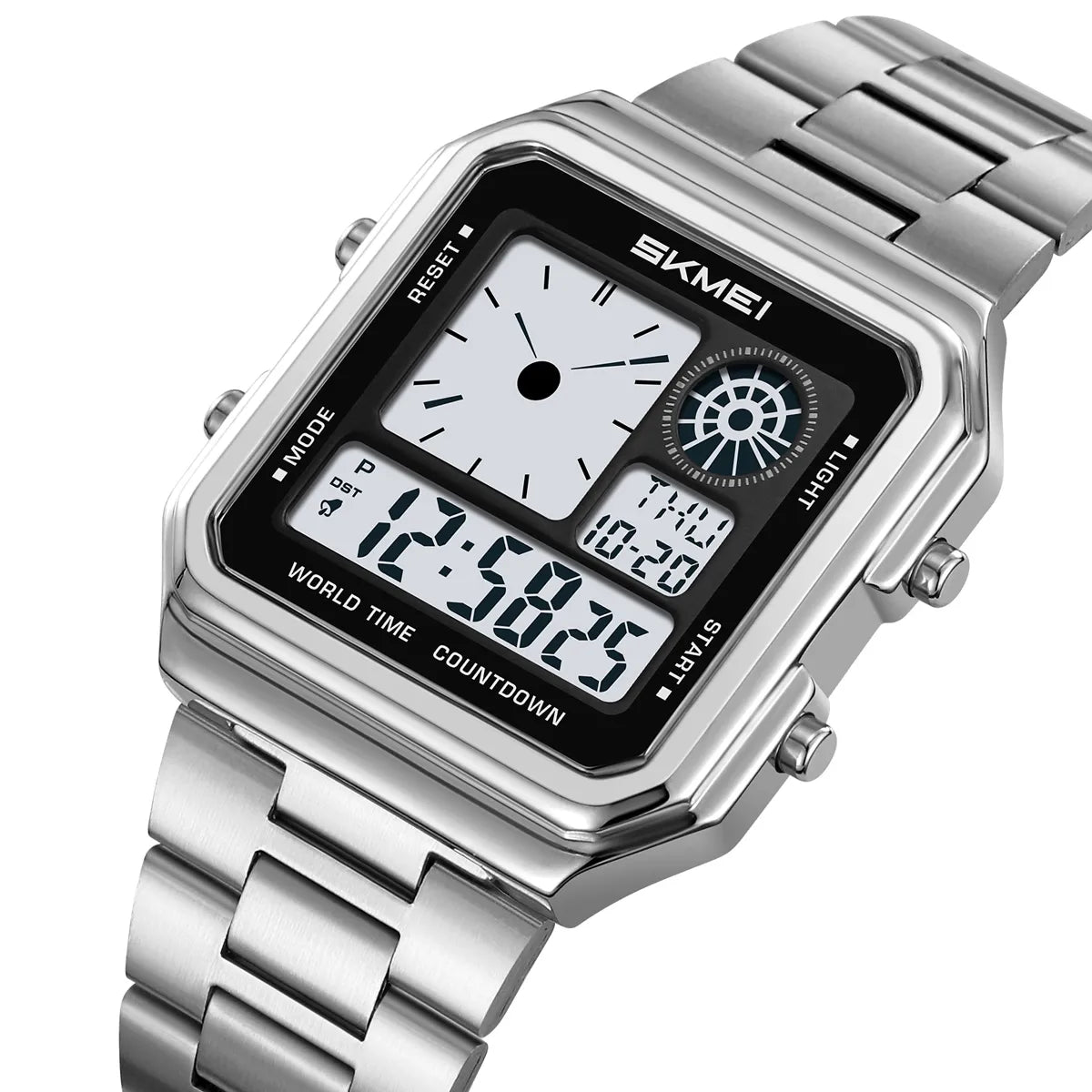 SKMEI 2451 Digital World Time Watch - Silver