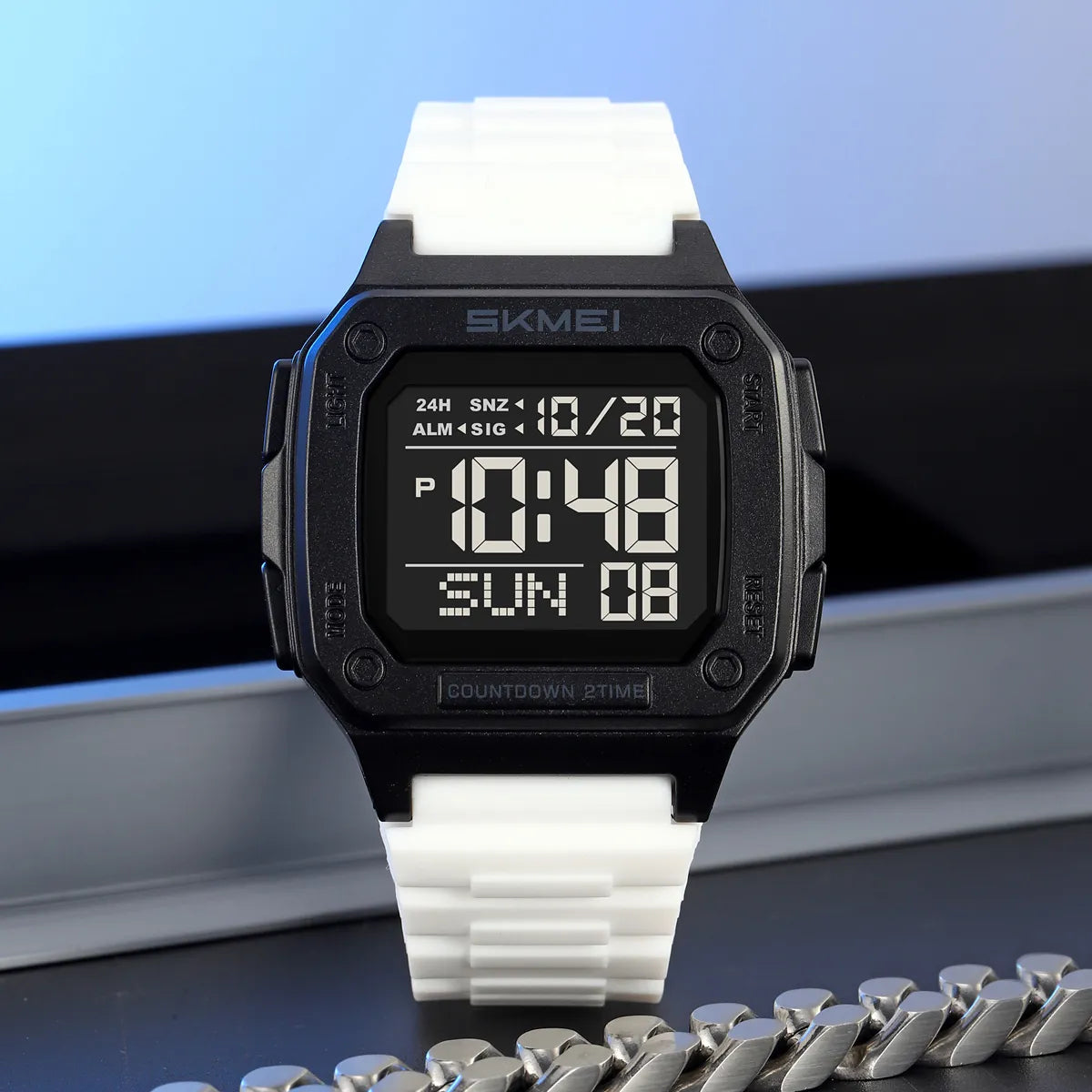 SKMEI 2456 Digital Sports Watch - white
