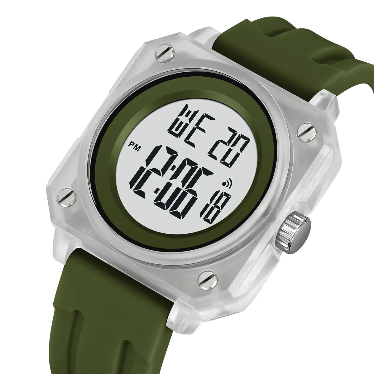 SKMEI 2488 Digital Sports Watch - White/ArmyGreen